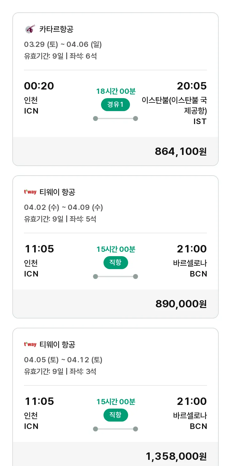 (3월 20일(목)) 모두투어 유럽 특가 항공권