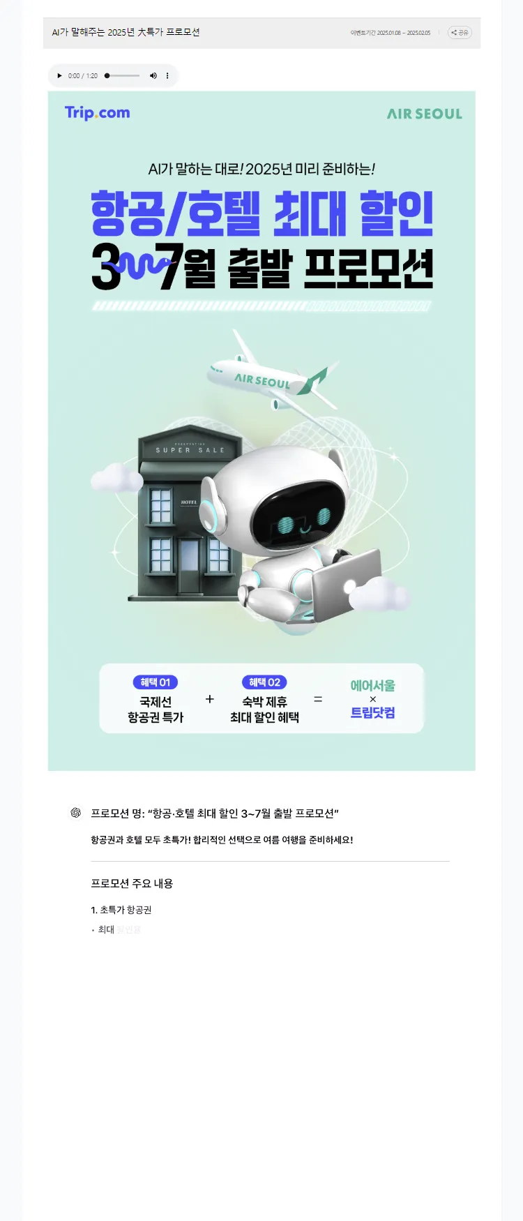 [에어서울]AI가 말해주는 2025년 大특가 프로모션
