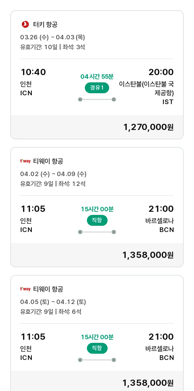 (3월 14일(금)) 모두투어 유럽 특가 항공권