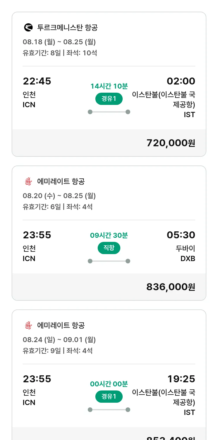 (7월 31일(목)) 모두투어 유럽 특가 항공권