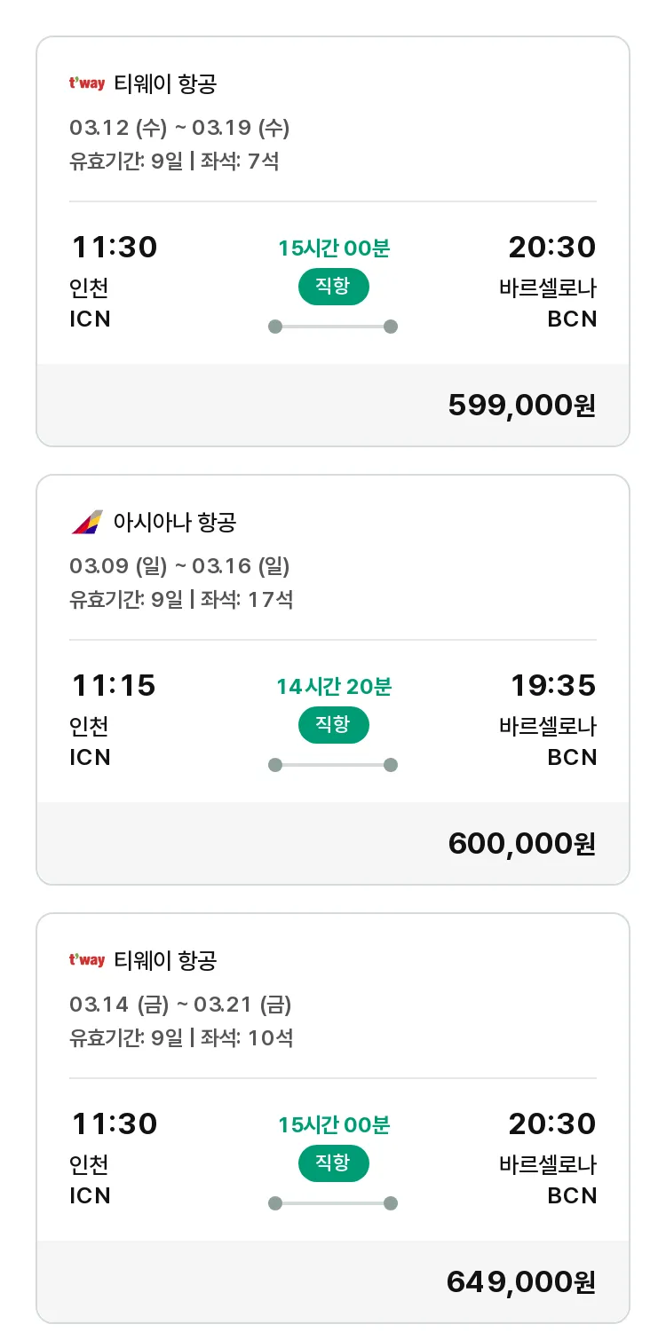 (3월5일(수)) 모두투어 유럽 특가 항공권
