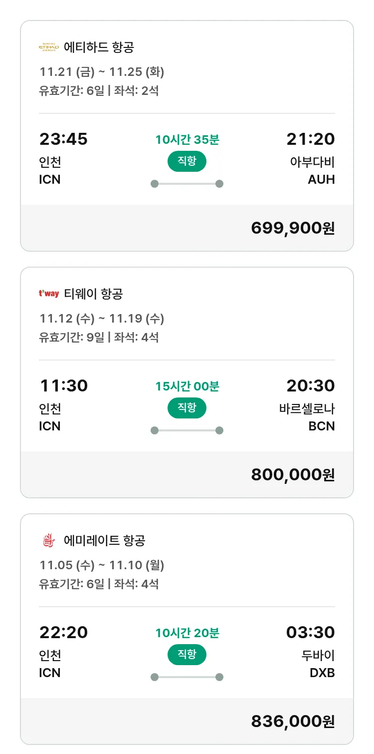 (10월 21일(화)) 모두투어 유럽 특가 항공권