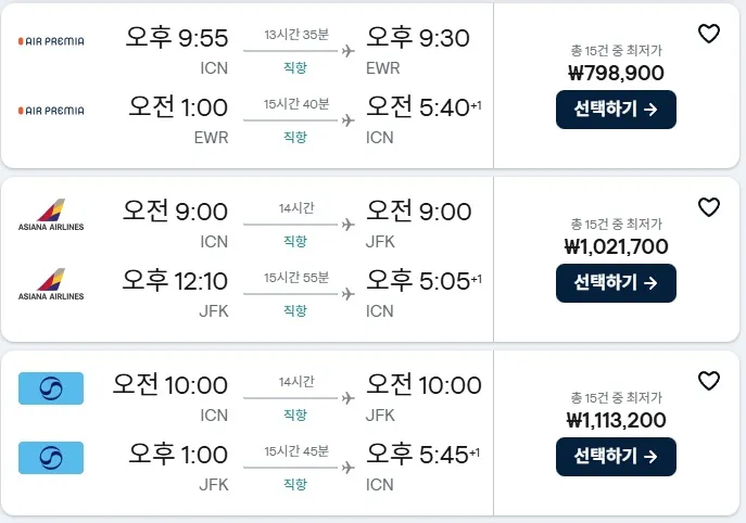 뉴욕 여행: 항공권 제외 경비는?