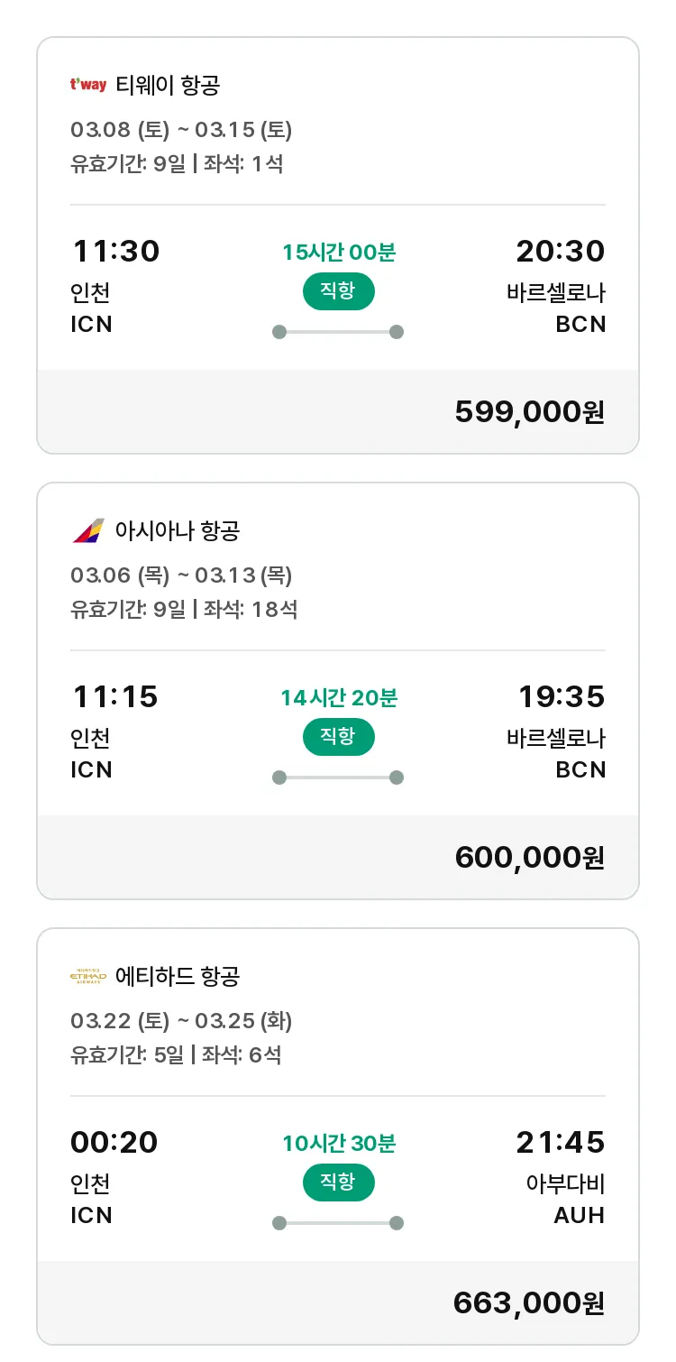 (2월 28일(금)) 모두투어 유럽 특가 항공권