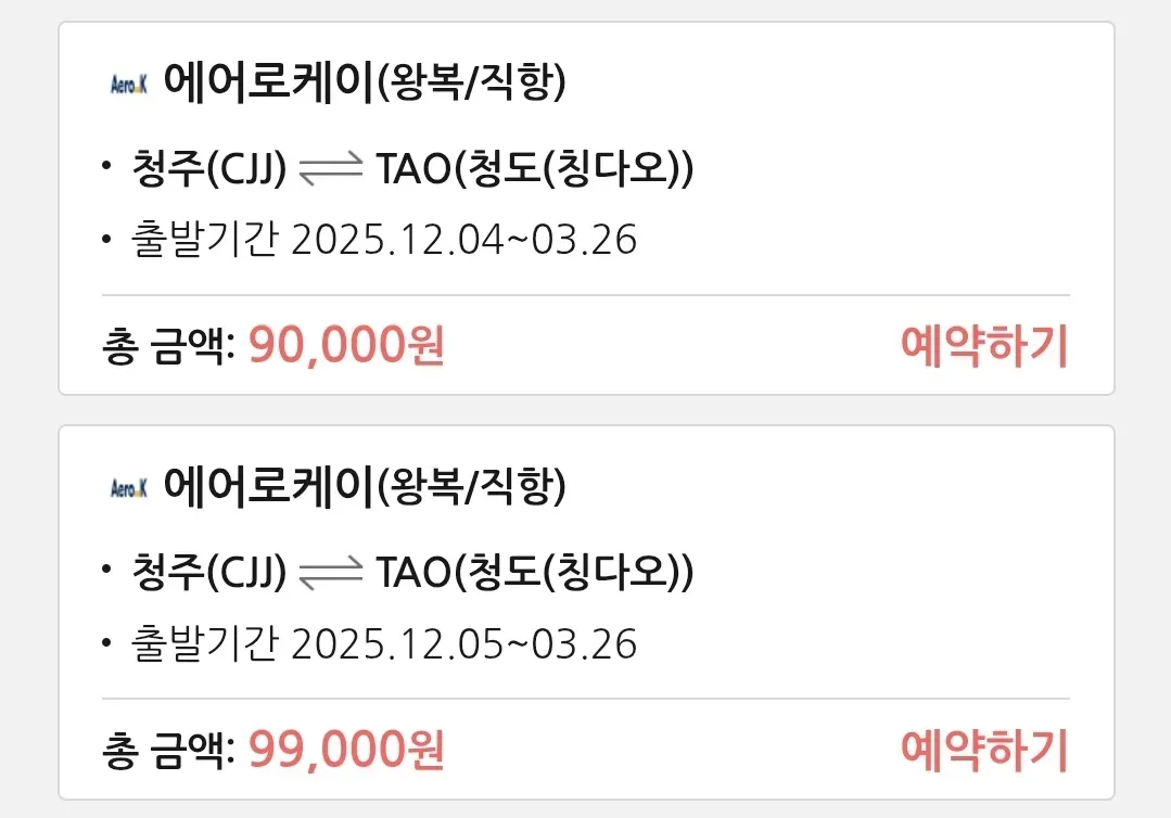 칭다오 여행 비용: 9만원