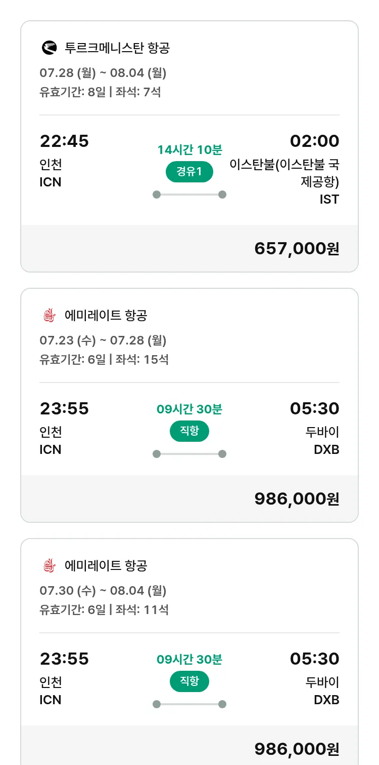 (7월3일(목)) 모두투어 유럽 특가 항공권
