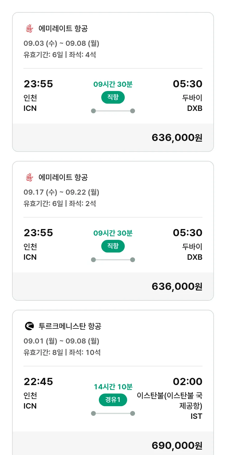 (8월 17일(일)) 모두투어 유럽 특가 항공권